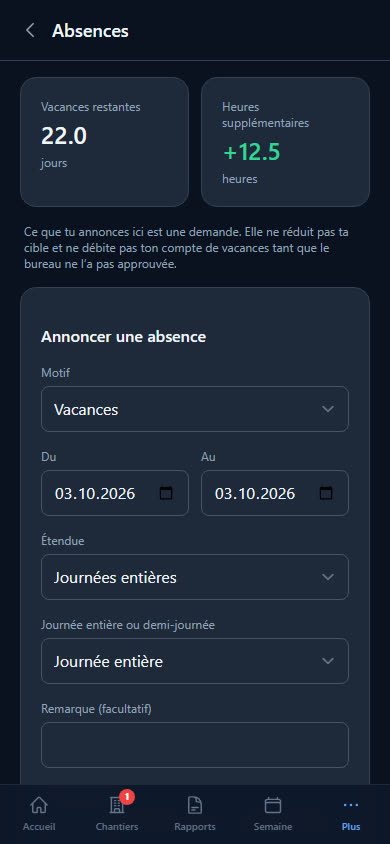 Annoncer une absence sur le téléphone