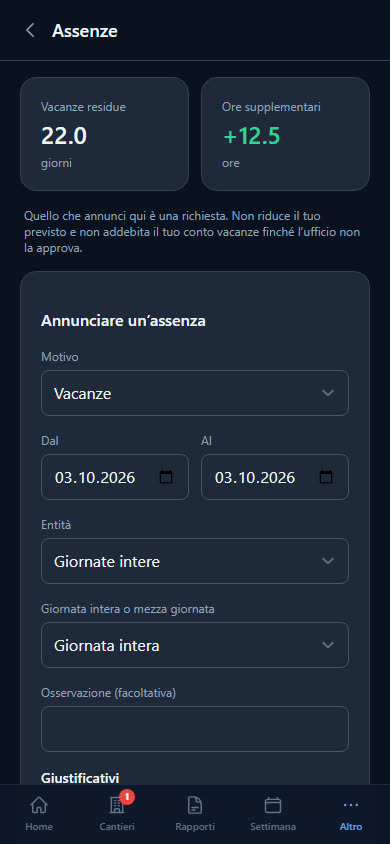 Annunciare un'assenza dal telefono